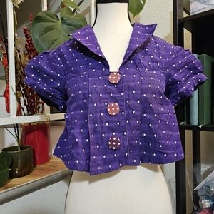 Moschino Purple Polka Dot Blouse